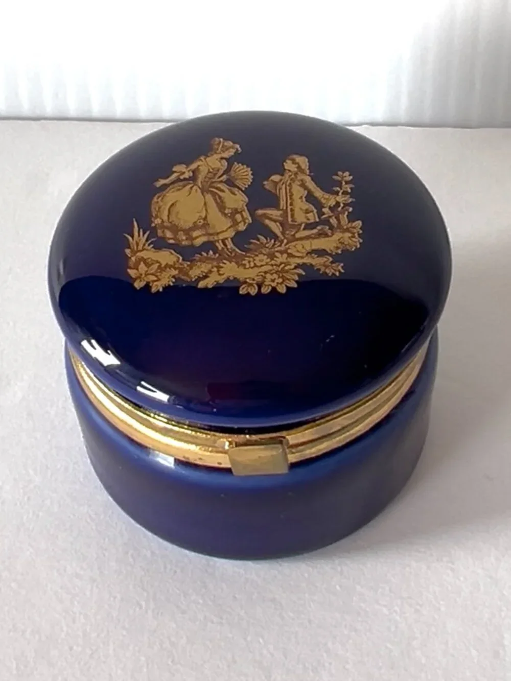 Cobalt LIMOGES FRANCE Trinket Box